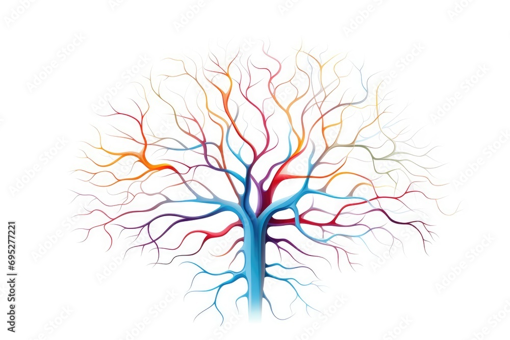 Poster nebula neural neon brain cell energy 3d icon vector connections, brain dots pattern neuronal network