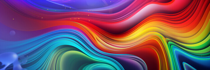 Surreal background design using acid colors and geometric shapes, psychedelic culture. Banner with rainbow background.