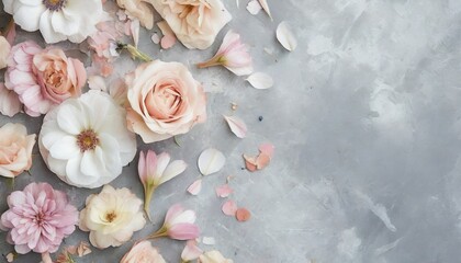 Background of Roses and Flowers - Romantic Concept for Valentine or Mother's Day