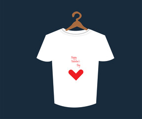 t shirt design with heart and valentine's