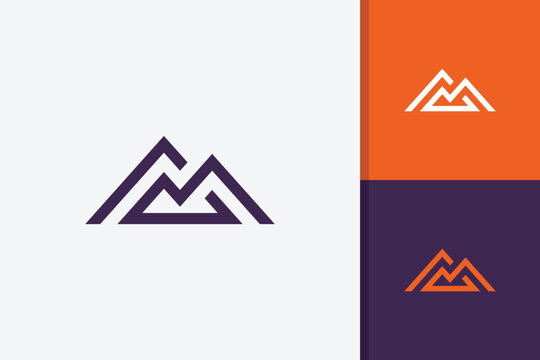 simple minimalist mountain logo design vector template