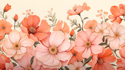 Blossom background, pastel salmon color
