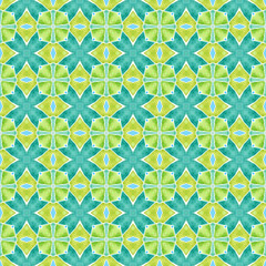 Medallion seamless pattern. Green grand boho chic