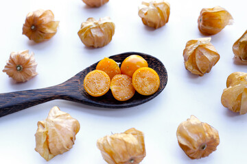 Fresh cape gooseberry. Delicious tropical fruit