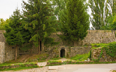 Fototapeta na wymiar The historic 16th century Kastel Fortress in Banja Luka, Republika Srpska, Bosnia and Herzegovina. Entrance to the underground sections