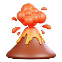 Fototapeta na wymiar Volcano Lava Isolated. Symbols Icons And Culture Of Japan. 3D Render