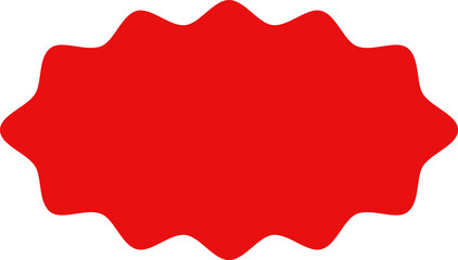 Obraz premium Starburst red sticker set - collection of special offer sale oval and round shaped sunburst labels and badges. Promo stickers with star edges. Vector.