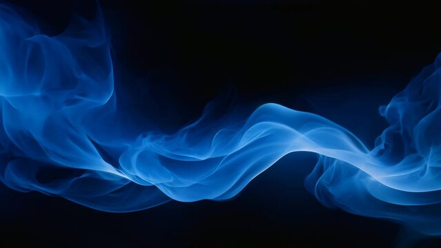 Blue smoke in a black background animation