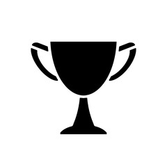 black trophy cup icon isolated on white transparent background vector illustration. concept of award, reward, achievement, win, sport, champion, prize.
