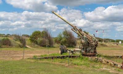 Cannon at Utah Beach in France