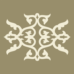 Round Pattern Mandala. Abstract design of Persian, Islamic, Turkish, Arabic vector circle floral ornamental border. Abstract Asian elements of Kazakh