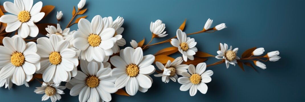 Double Border White Daisy Flower Paper , Banner Image For Website, Background, Desktop Wallpaper