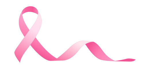 Pink ribbon breast cancer symbol. Vector illustration