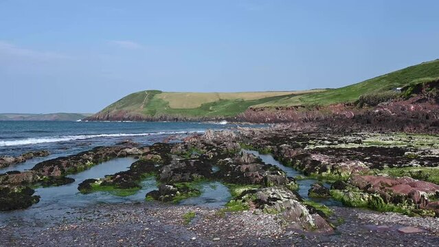 Fantastic rocky beach at Manorbier Pembrokeshire