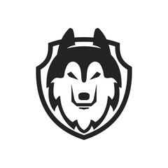 Siberian Husky Logo template Isolated. Brand Identity. Icon Abstract Vector graphic