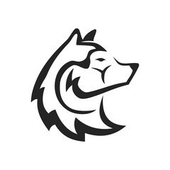 Siberian Husky Logo template Isolated. Brand Identity. Icon Abstract Vector graphic