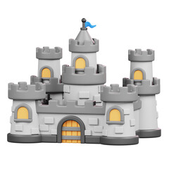 Castle Isolated. Symbols Icons And Culture Of England. 3D Rendering