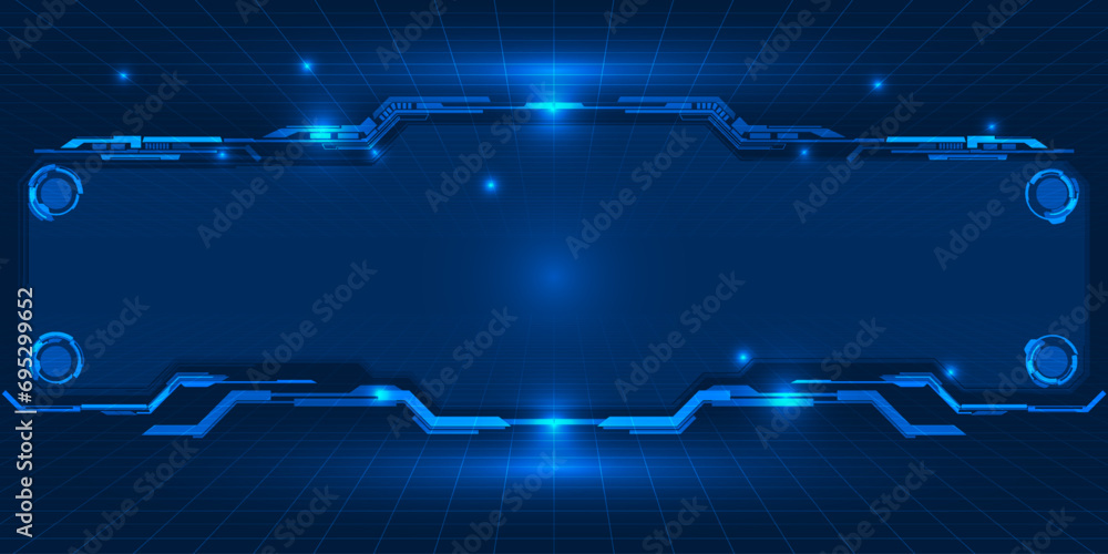 Poster abstract futuristic digital technology background with grid line field copy space and futuristic dig