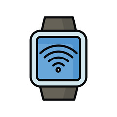 smart watch icon with white background vector stock illustration