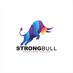 Obraz premium bull logo colorful gradient 