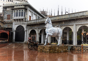 maharana pratap museum view at rainy day from flat angle