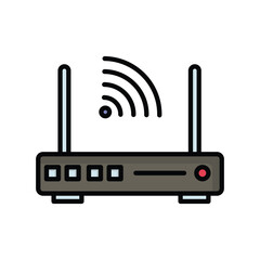 router icon with white background vector stock illustration