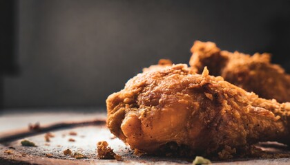 Copy Space image of asty eating with fried chicken