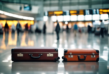 Valigie all'Aeroporto per un Concept di Vacanze e Viaggi