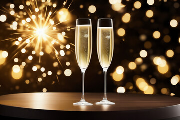Neu Jahr Feier . New Year . Sektanstoß . KI Generated