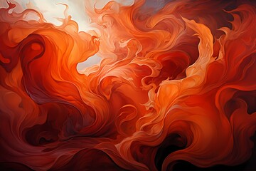 A symphony of crimson reds and fiery oranges swirling together, reminiscent of a blazing inferno captured in time