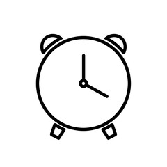 black line stroke clock icon isolated on transparent background. concept of time, watch, timer, alarm, hour, minute, deadline vector illustration