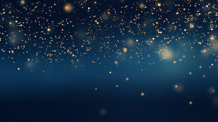 Fototapeta premium Magic night dark blue frame with sparkling glitter bokeh and light art created with Generative Ai