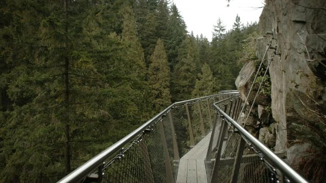 Walk on cliff bridge in Capilano, British Columbia, Canada