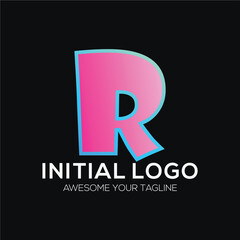 r initial logo colorful gradient 