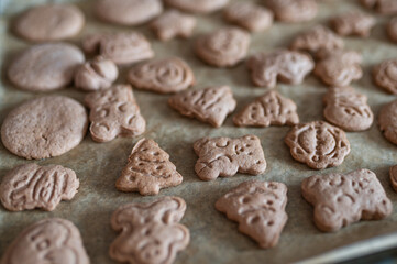 Homemade gingerbread making before Christmas.