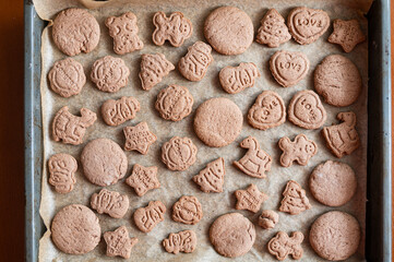 Homemade gingerbread making before Christmas.