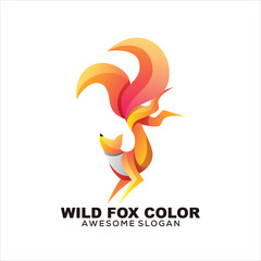 Fototapeta premium fox logo colorful gradient 