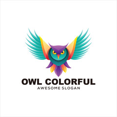 owl logo colorful gradient 