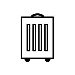 black line stroke luggage baggage icon isolated on white transparent background vector illustration. concept of travel, holiday, lifestyle