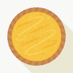 Lemon pie with white cream background vector illustration