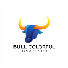 Obraz premium bull head logo colorful gradient 