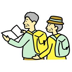 man and woman travel