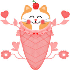 cat and heart Valentine day
