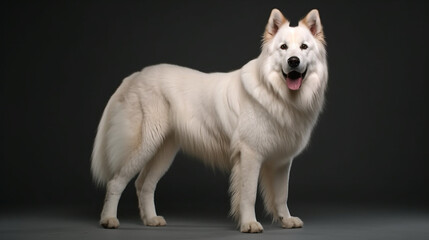 Full body Samoyed dog standing, exquisite details created with Generative Ai