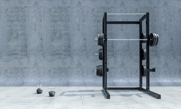 Gymnasium structure for squat in modern environment.