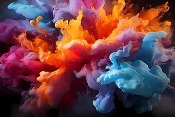 Fotobehang A whirlwind of swirling liquid colors converging at the center, creating a dynamic and captivating abstract background ©  ALLAH LOVE