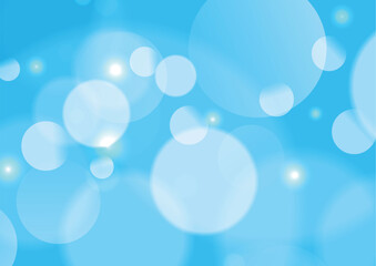 Abstract Blue Bokeh Background with Soft Light Circles