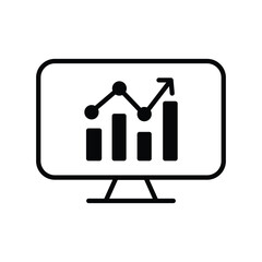 data analytics icon with white background vector stock illustration