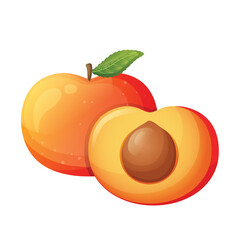 Peach fruit icon design. Fresh fruit