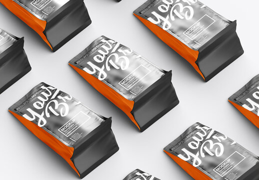 Metallic Coffee Bag Mockup